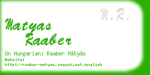 matyas raaber business card